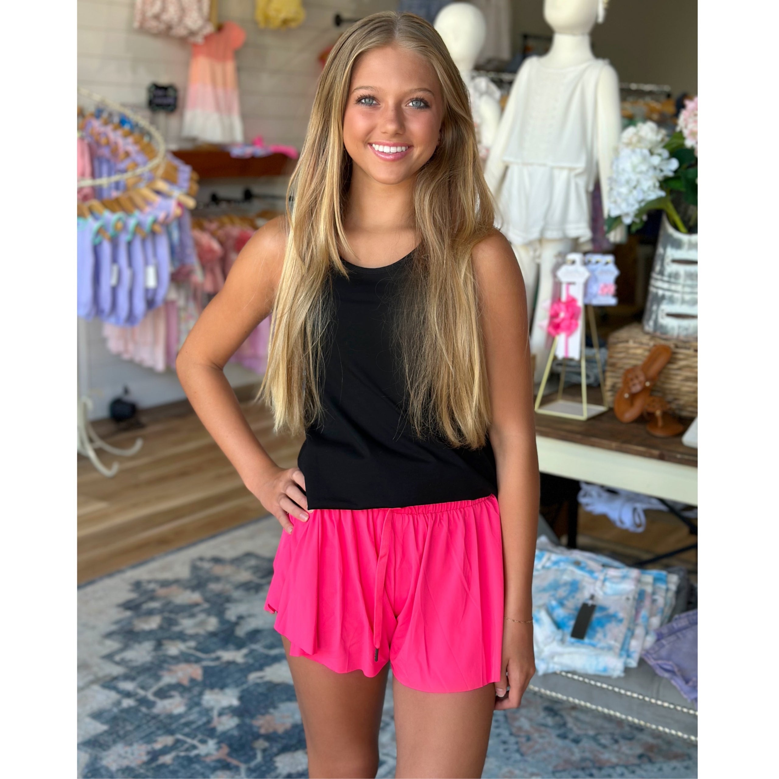 Hot Pink Butterfly Shorts Willow and Grace